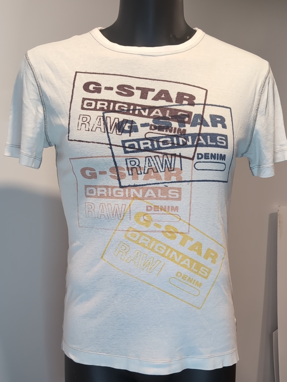 G-Star White Short Sleeve Logo Stamp Tee Large Fitted
